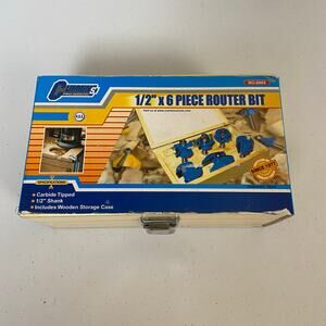 Cummins  6 Piece Basic 1/2" Shank Carbide Tip Router Bit Set In Wooden Case 6685